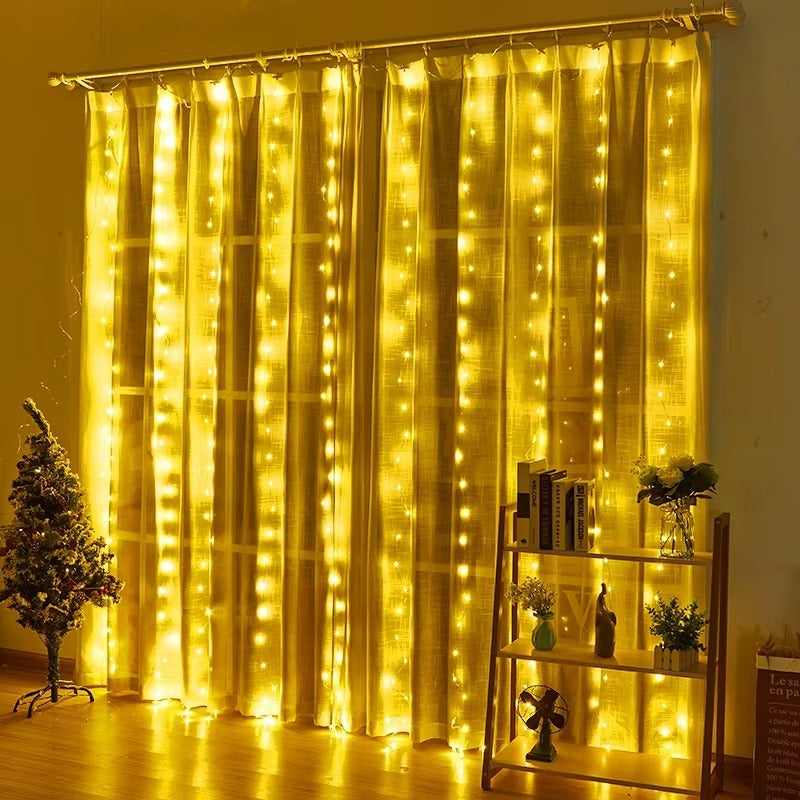 3*3m 300LED PVC Curtain String Lights USB Remote Control