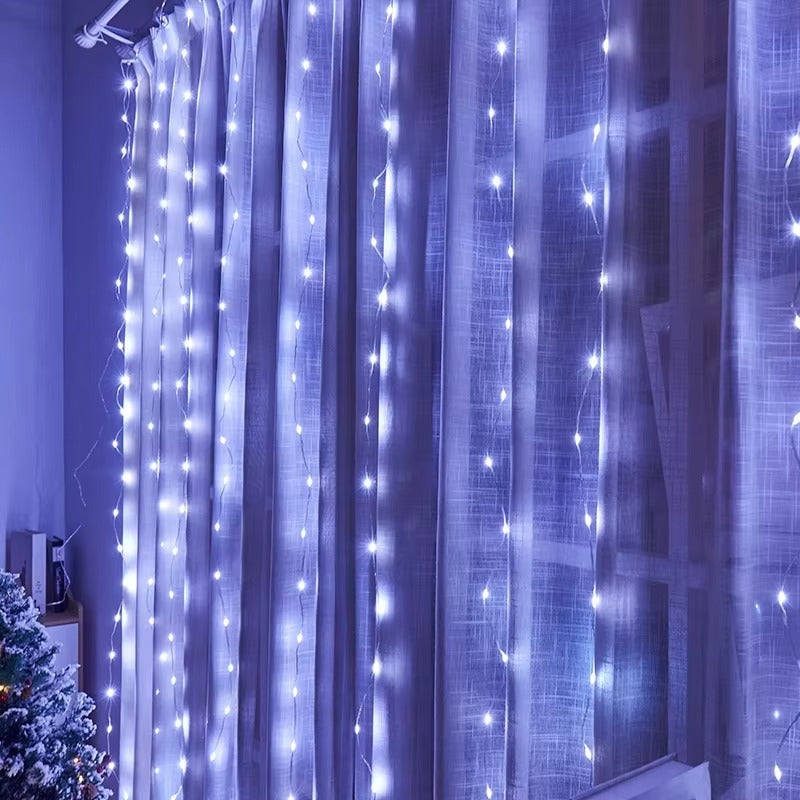 3*3m 300LED PVC Curtain String Lights USB Remote Control